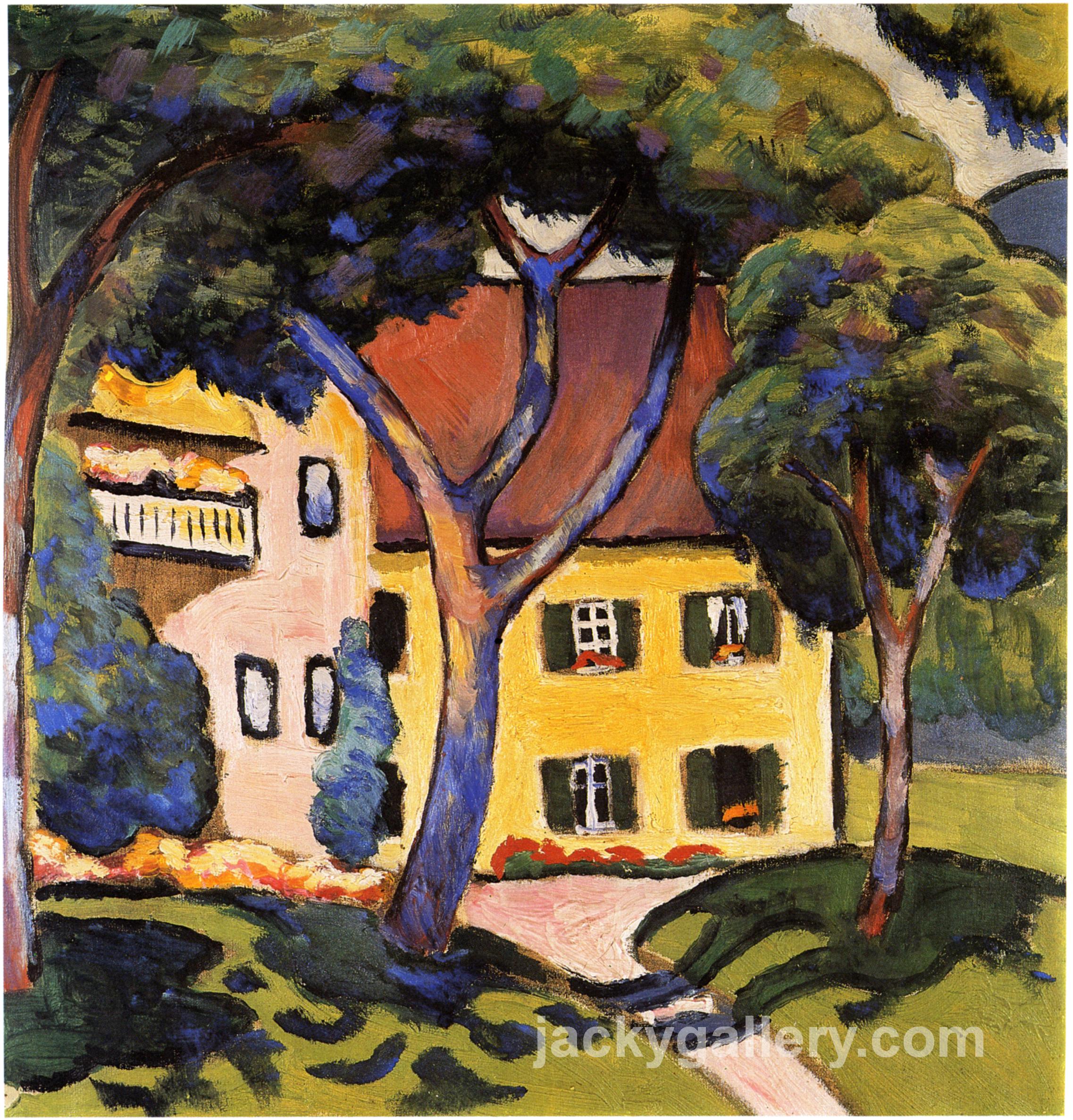 House in a Landscape, August Macke painting